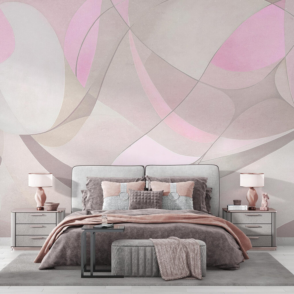 Bandas curvas transparentes en un interior