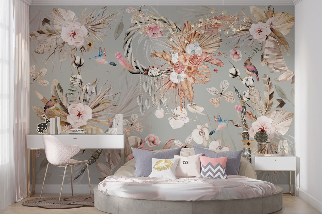 Flores con aves elegantes — interior 5