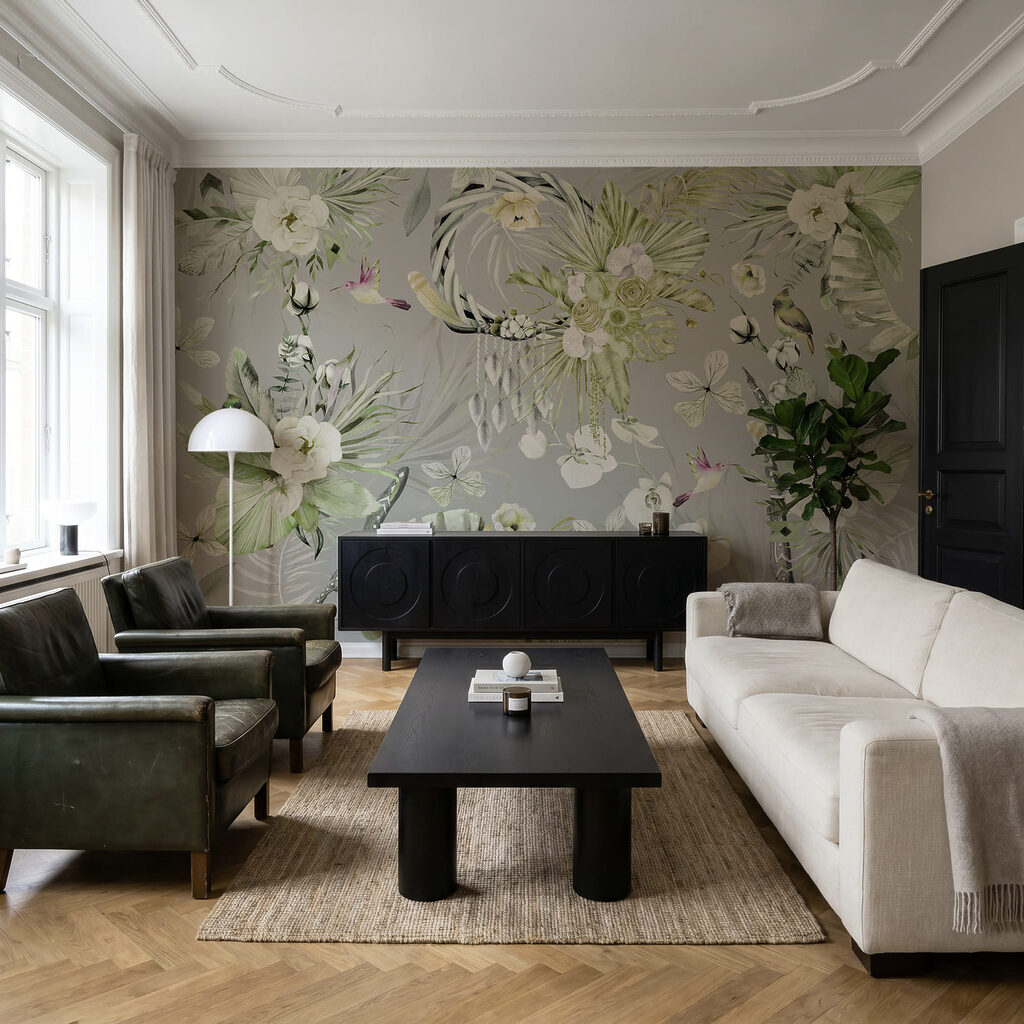 Flores con aves elegantes — interior 2
