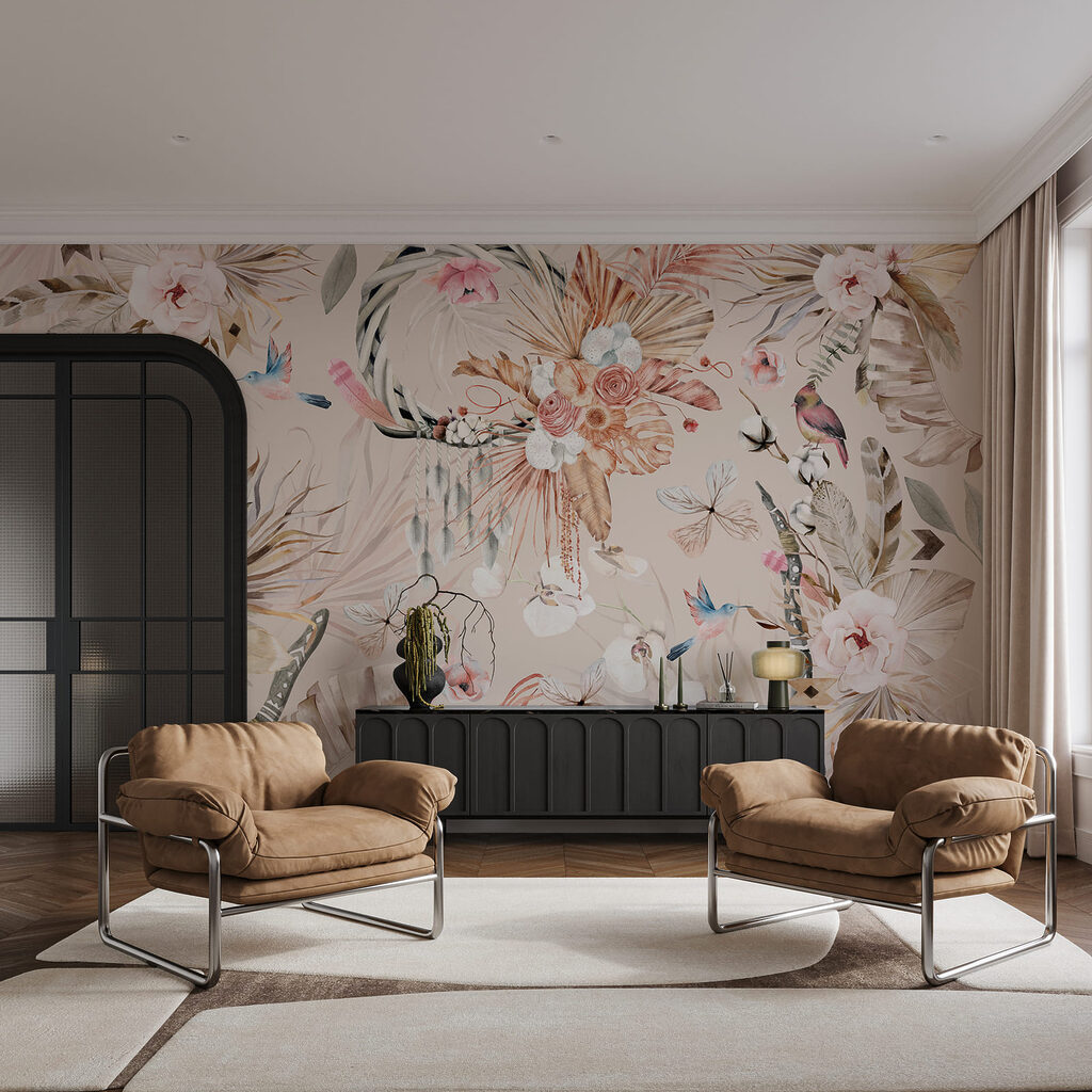 Flores con aves elegantes — interior 2