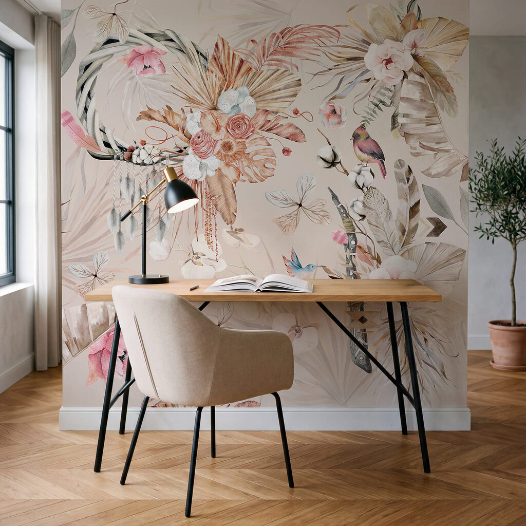 Flores con aves elegantes — interior 3