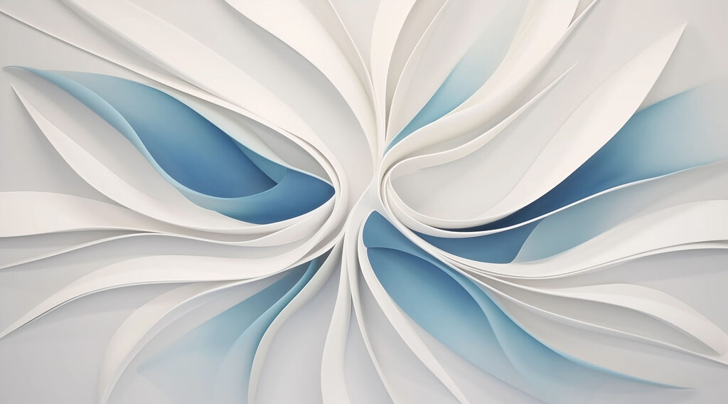 Curvas blancas con azul — diseño completo