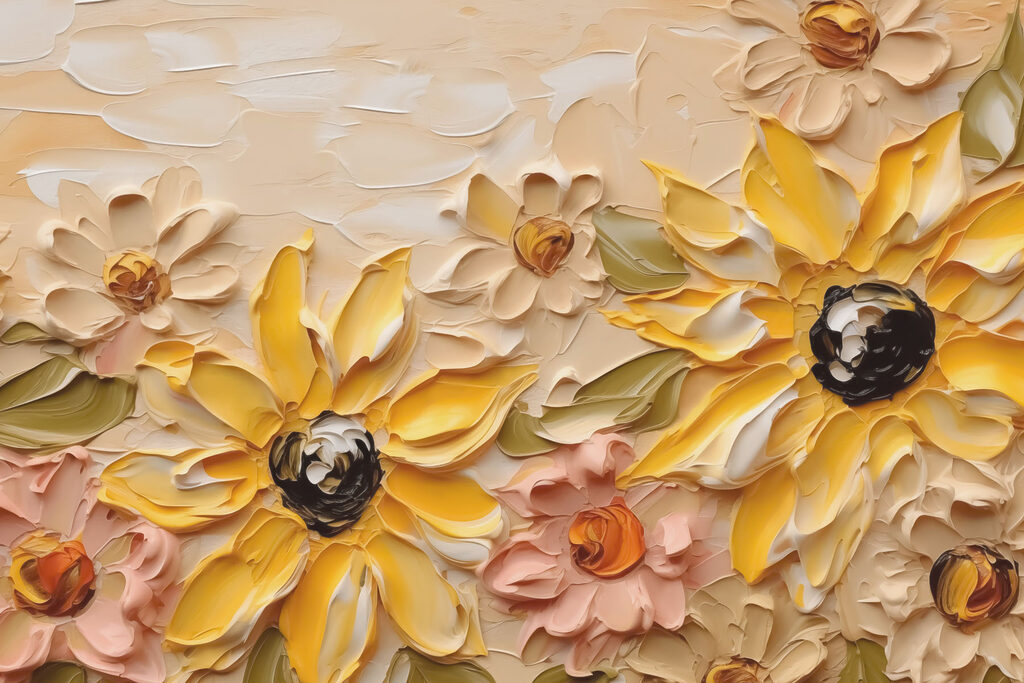 Flores amarillas pintadas — diseño completo