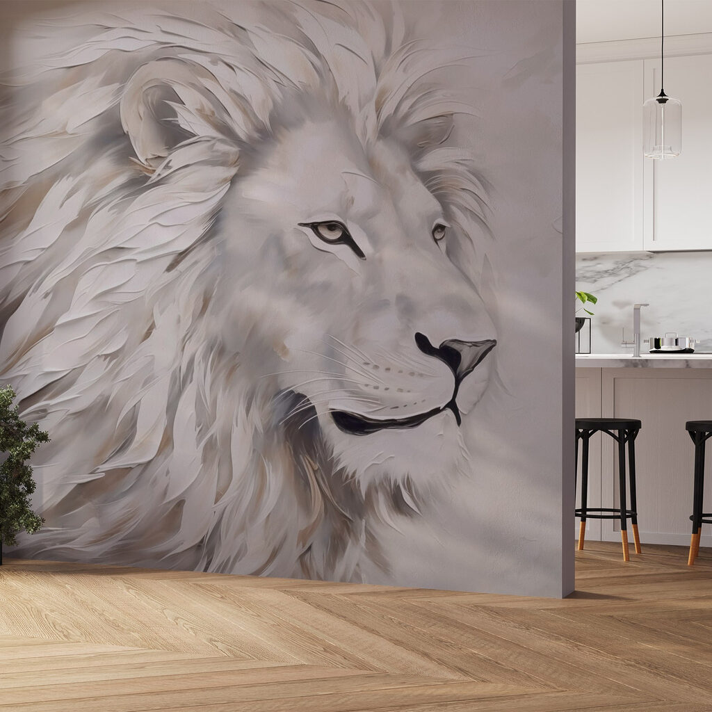 León blanco en pinceladas — interior 2