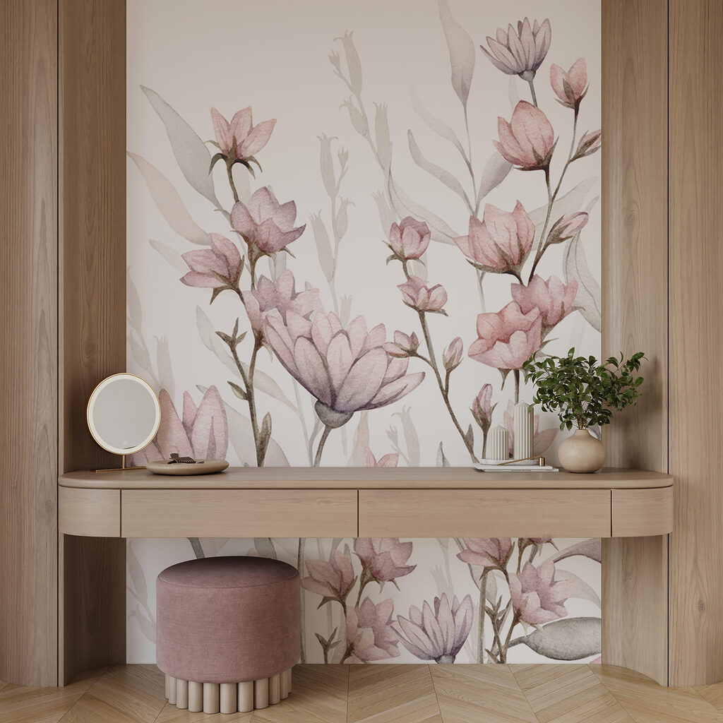 Flores rosas sobre blanco — interior 2