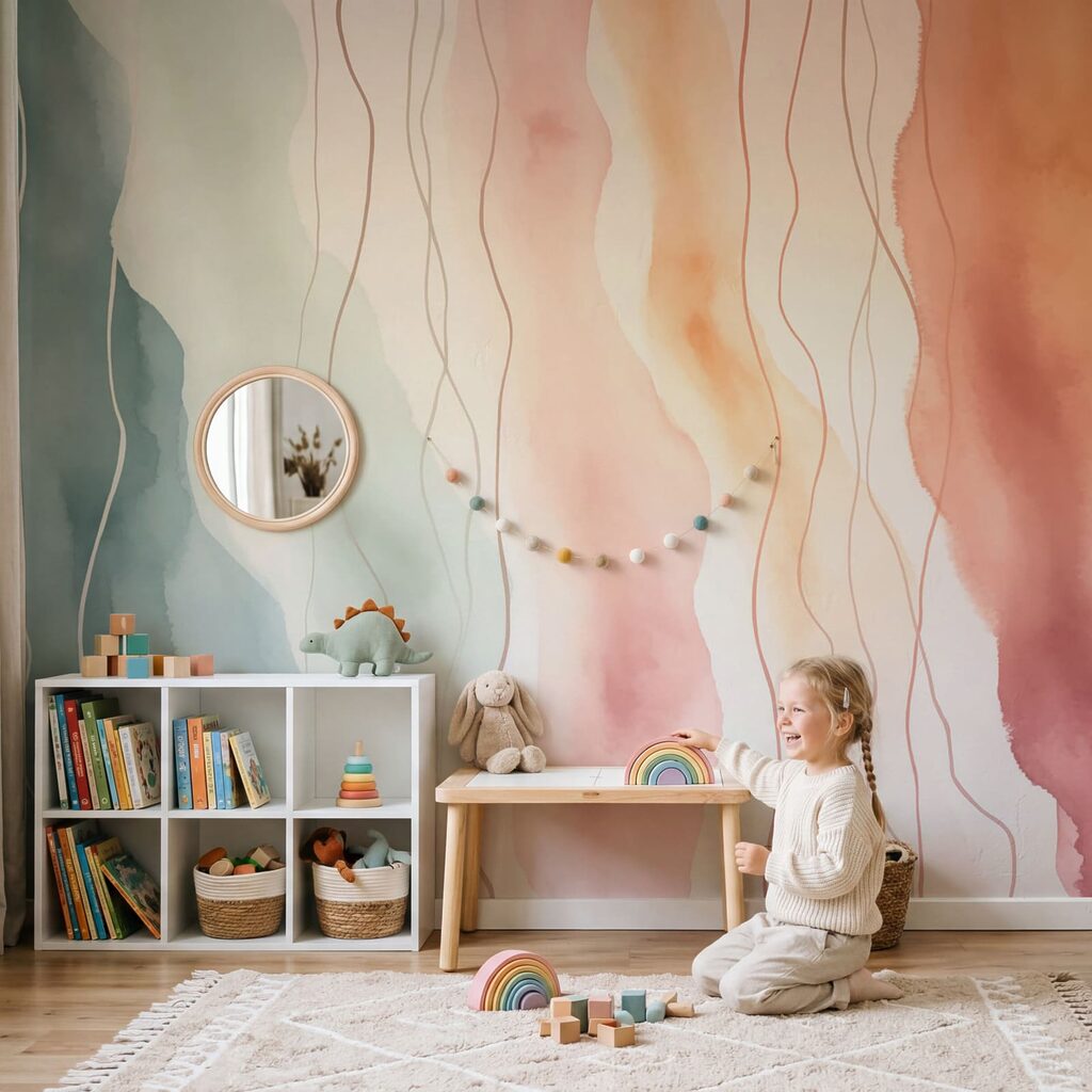 Bandas pastel verticales — interior 2