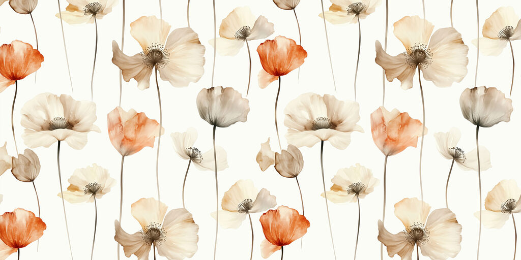 Flores sobre tallos finos — diseño completo