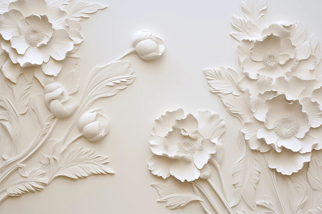Flores que emergen suavemente — diseño completo