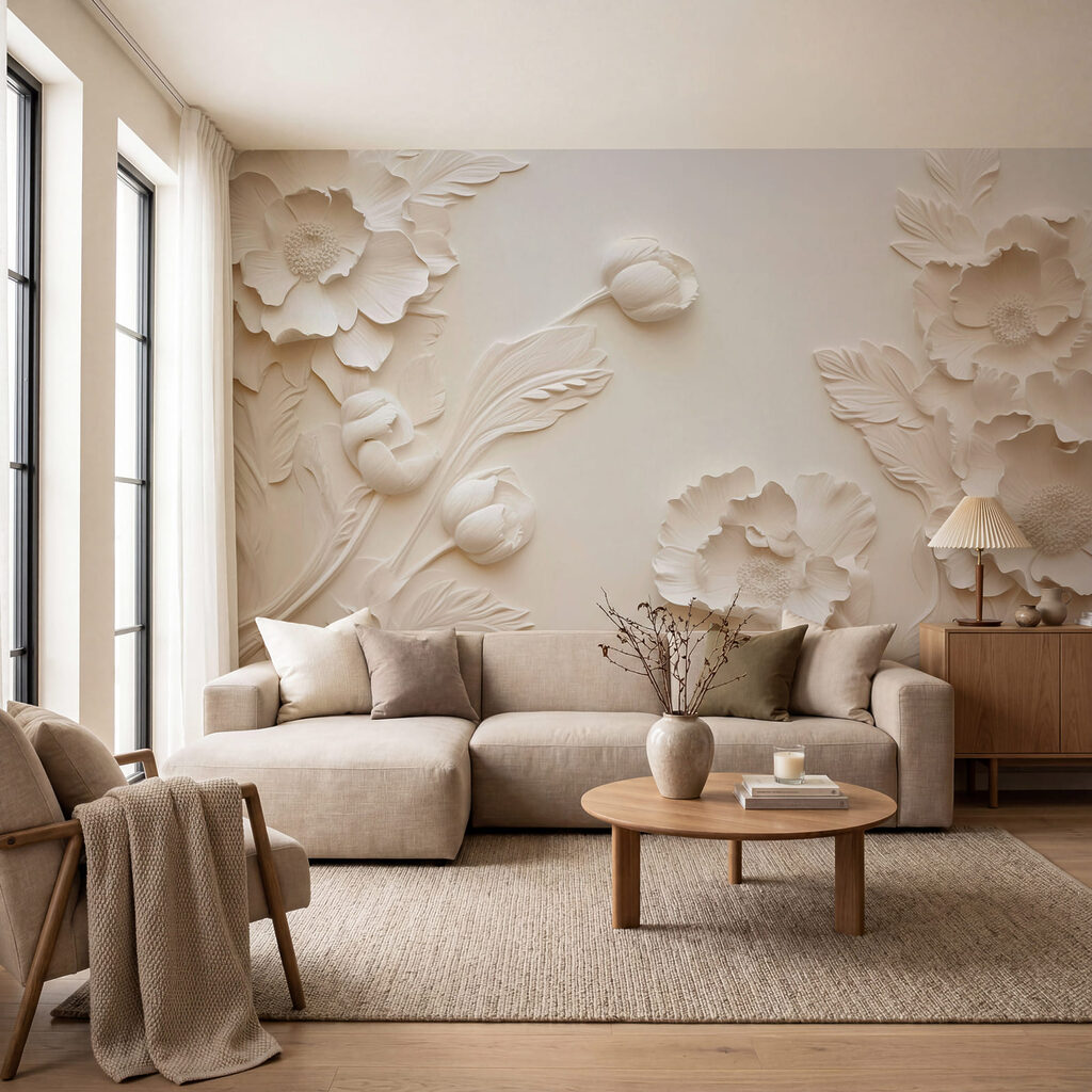 Flores que emergen suavemente — interior 1