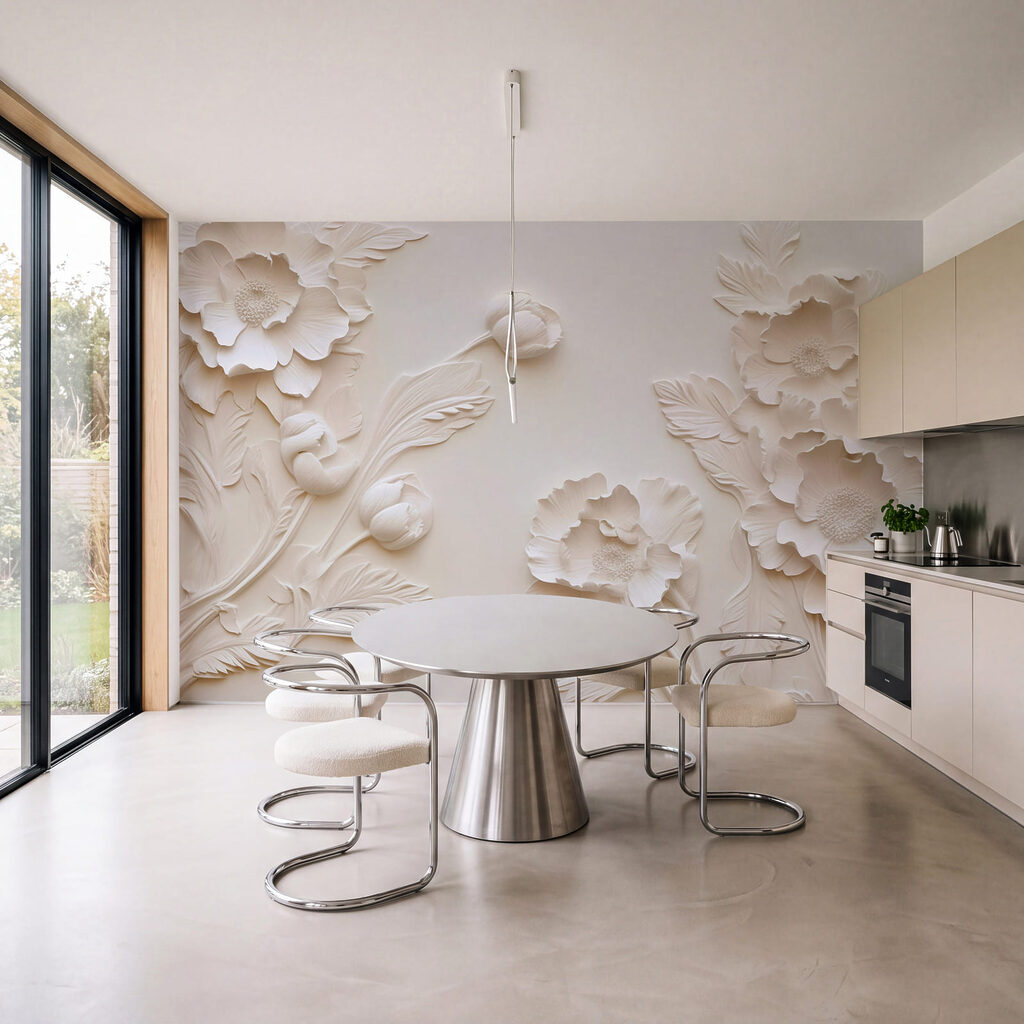 Flores que emergen suavemente — interior 3