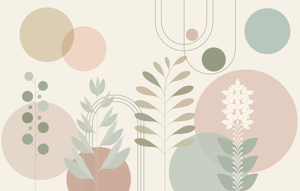 Plantas junto a círculos — diseño completo