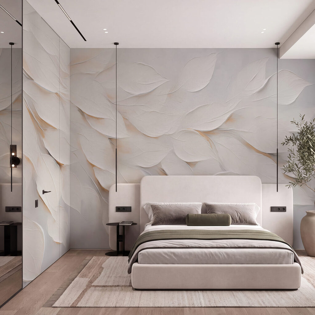 Hojas blancas en capas — interior 2