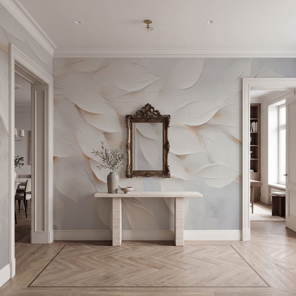 Hojas blancas en capas — interior 3