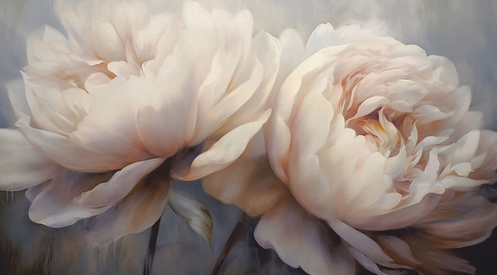 Flores grandes al atardecer — diseño completo
