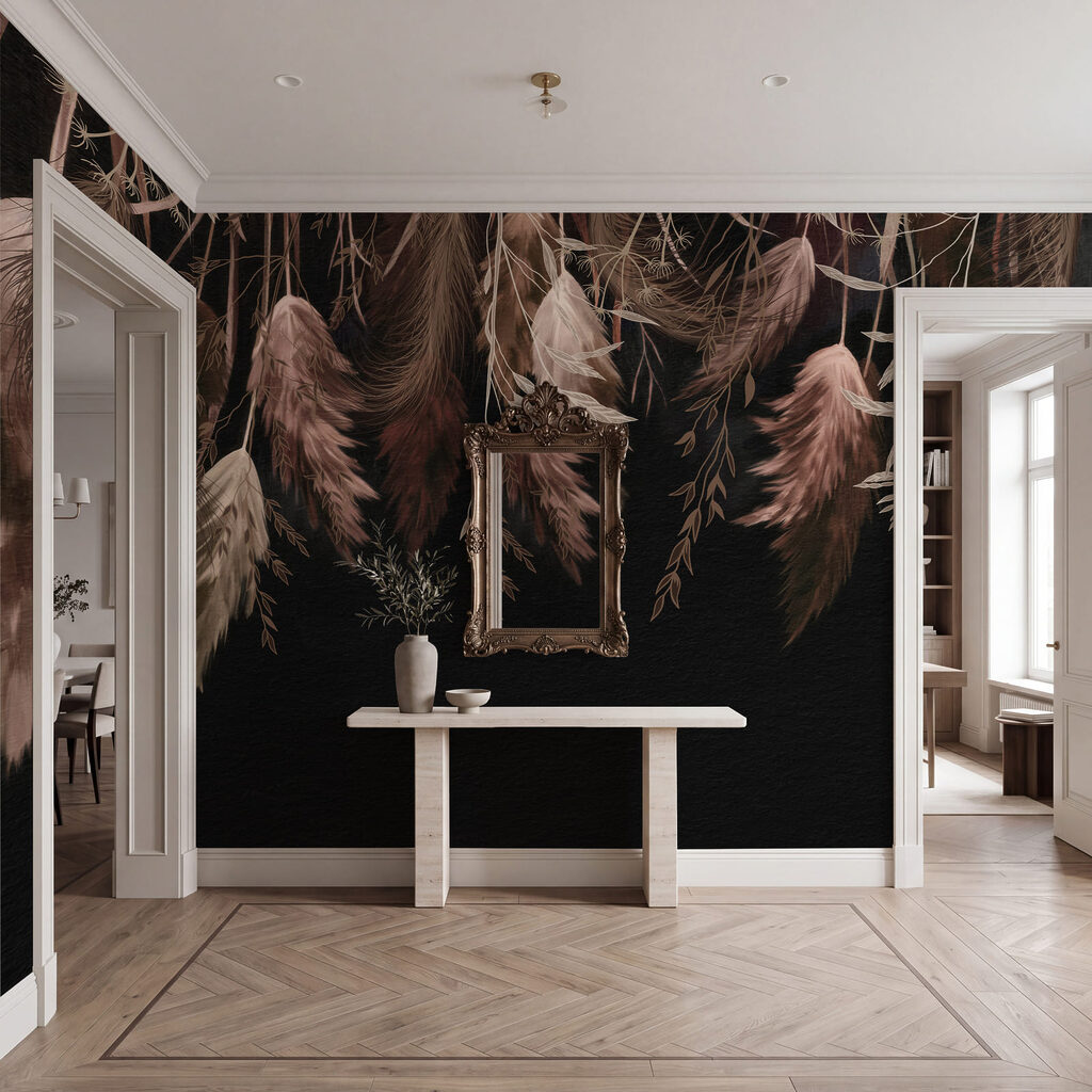 Plumas colgantes al contraluz — interior 1