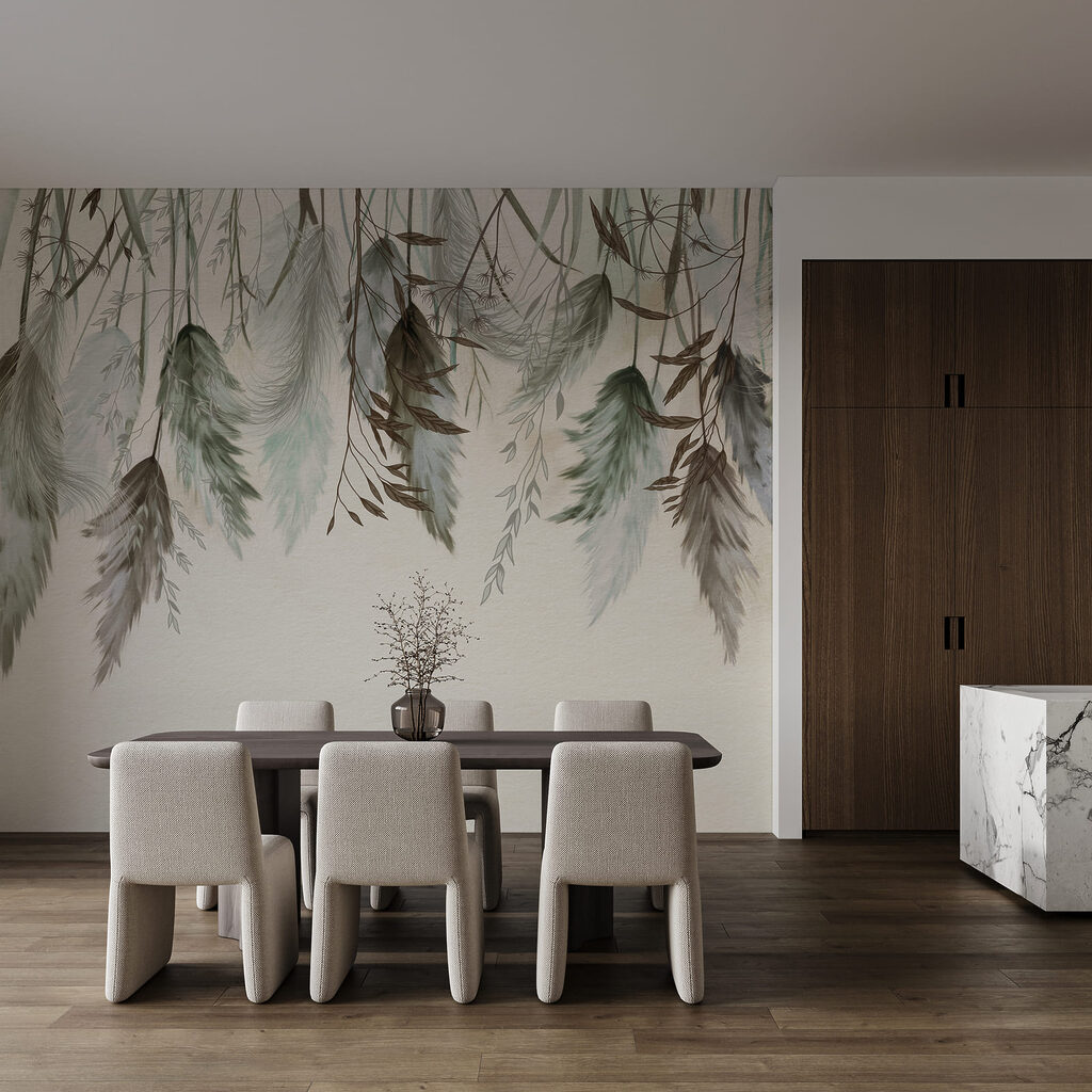 Plumas colgantes al contraluz — interior 3