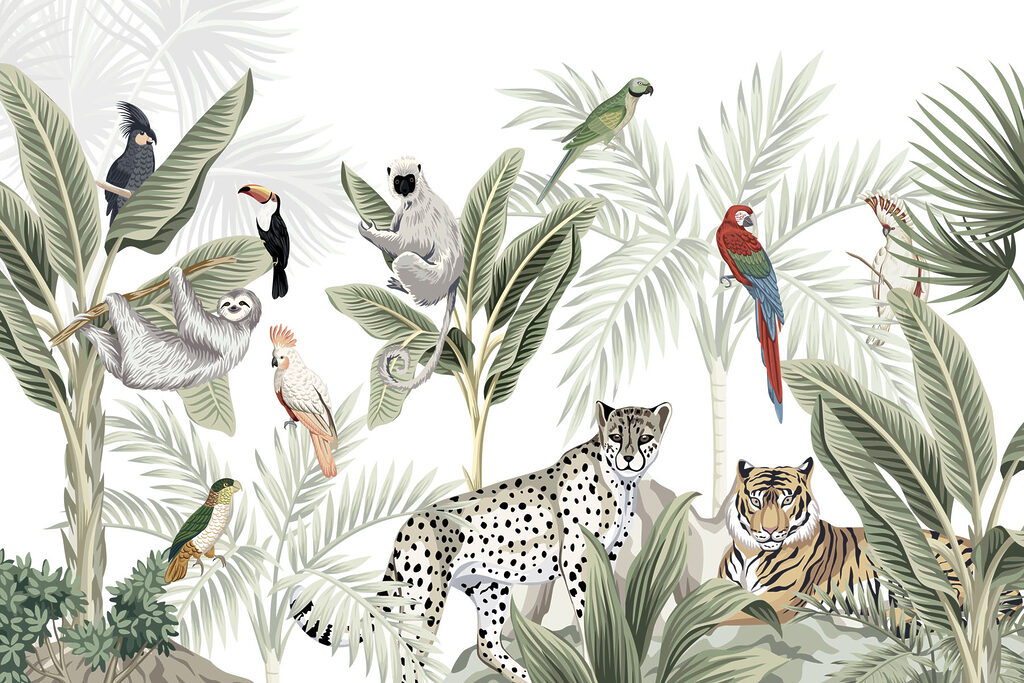 Animales en la selva — diseño completo