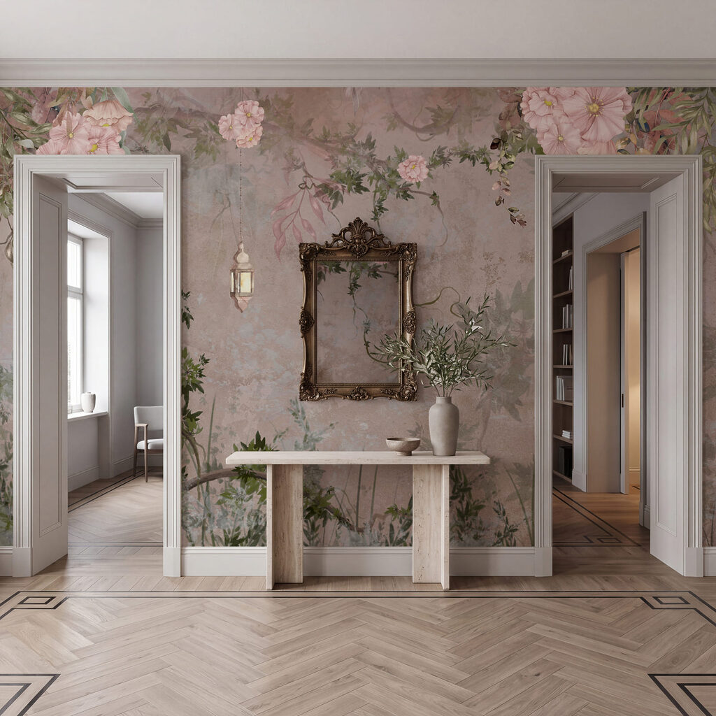 Arco de rosas en un interior