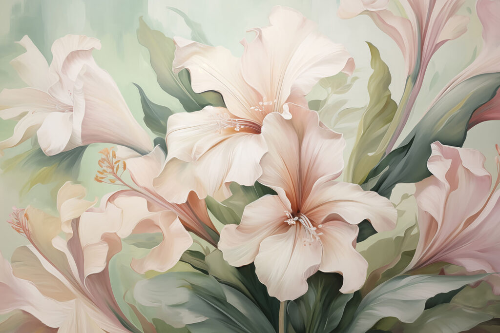 Flores rosas con verde — diseño completo