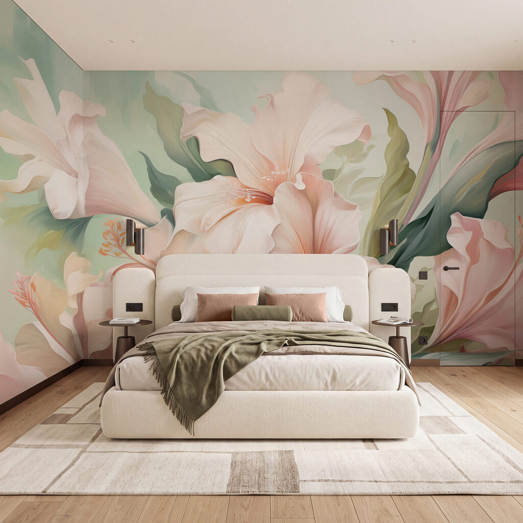 Flores rosas con verde — interior 2