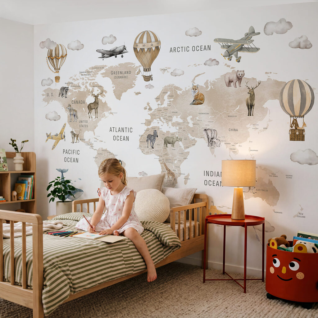 Mapa mundial con globos — interior 2
