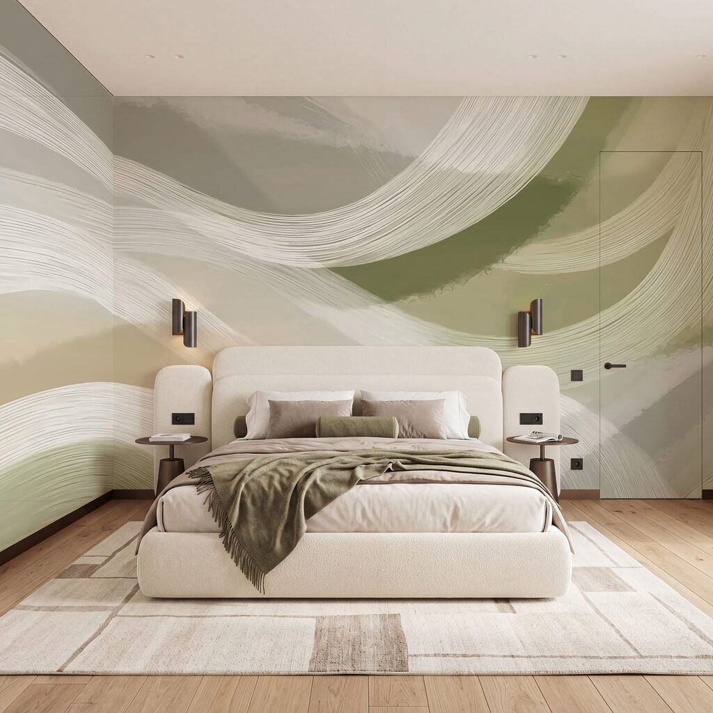 Trazos claros sobre oliva — interior 2