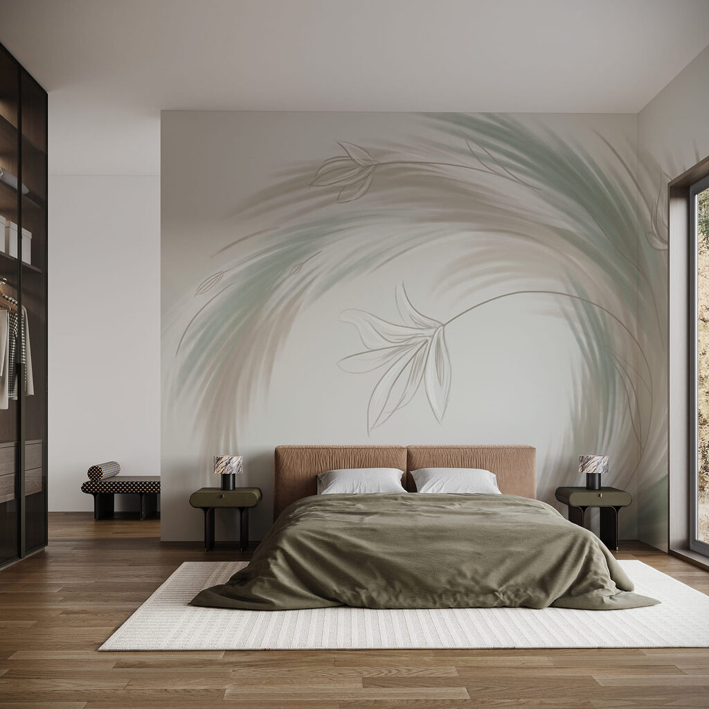 Plumas en espiral verde — interior 1