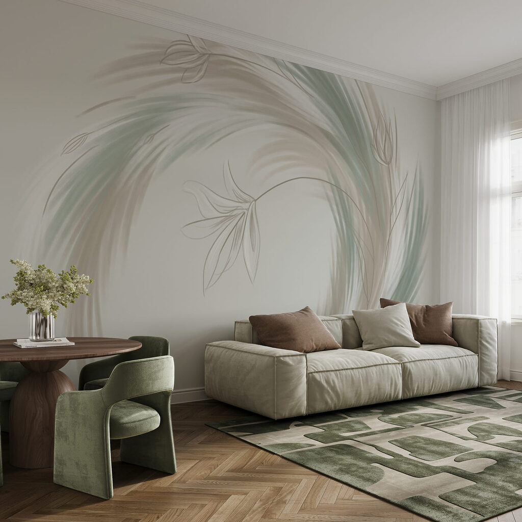 Plumas en espiral verde — interior 2