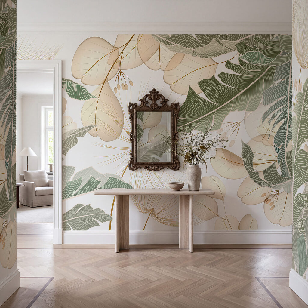 Hojas tropicales con contornos — interior 2