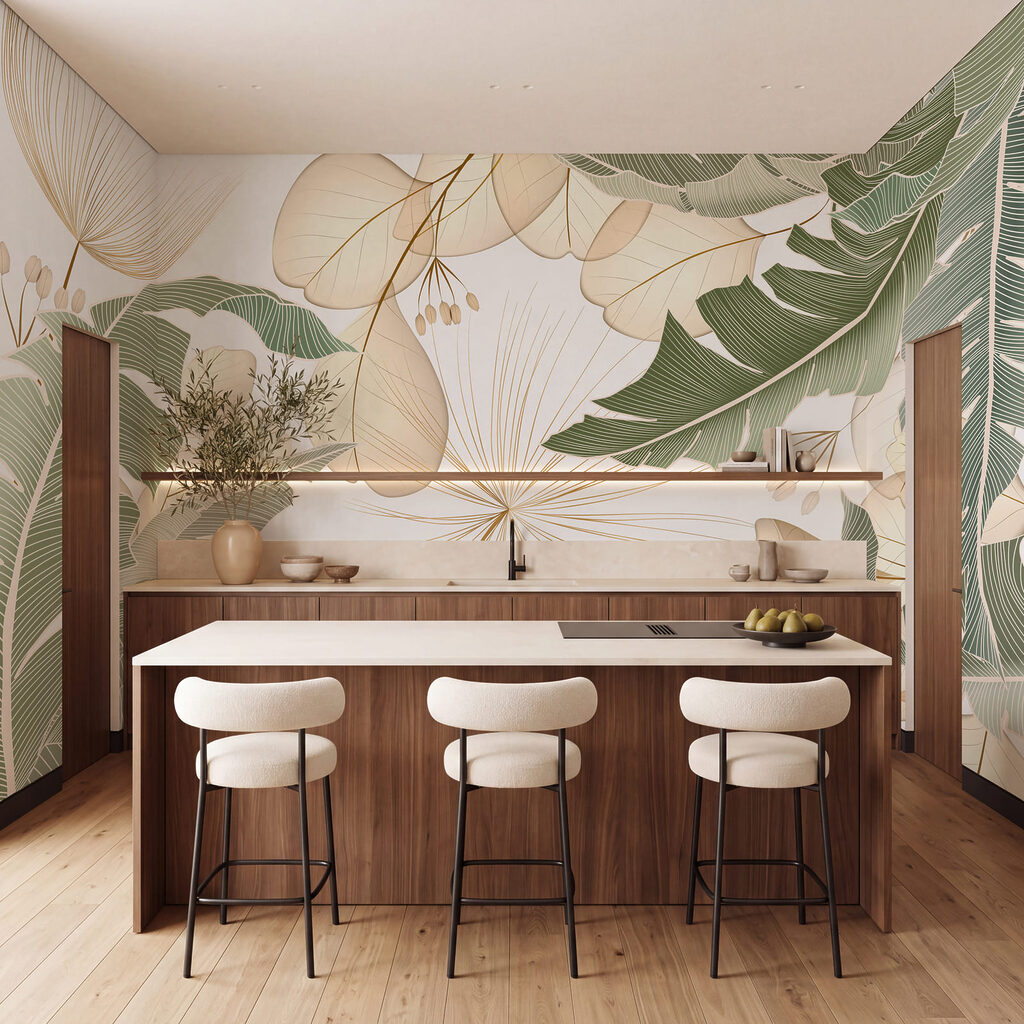 Hojas tropicales con contornos — interior 1