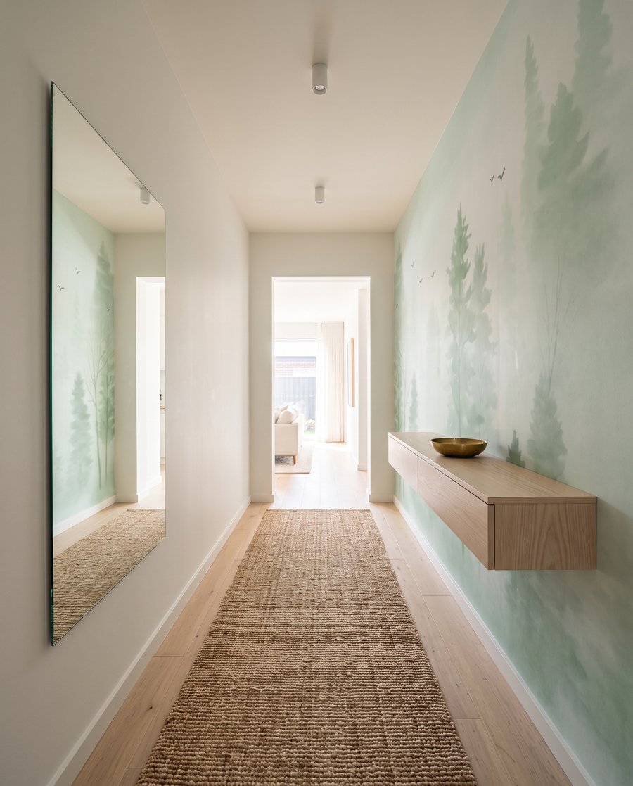 Árboles en niebla pálida — interior 3