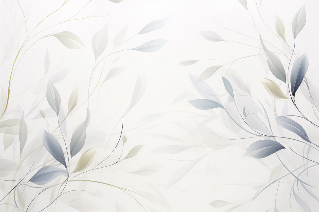 Hojas azules sobre blanco — diseño completo