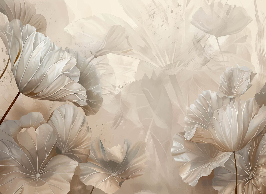 Flores en tonos arena — diseño completo