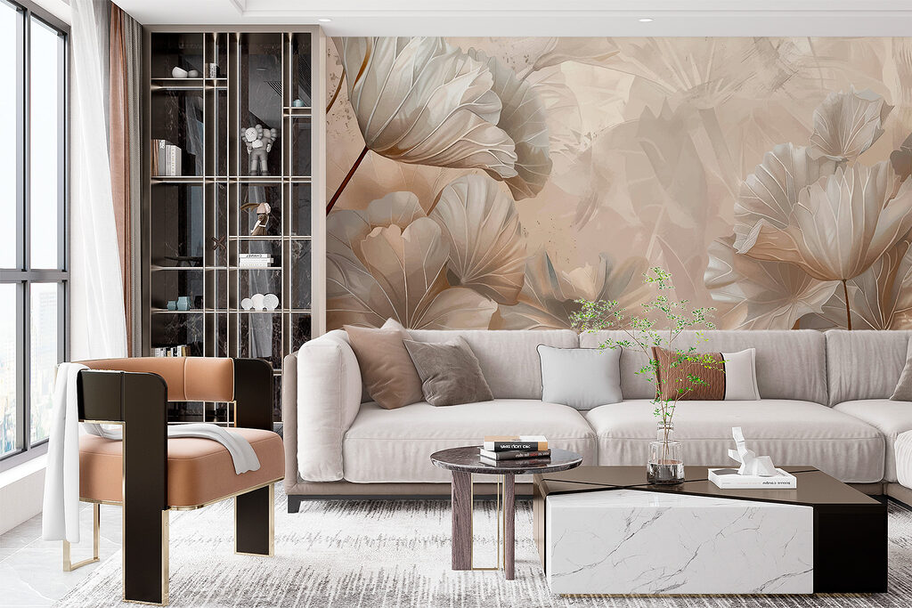 Flores en tonos arena — interior 2