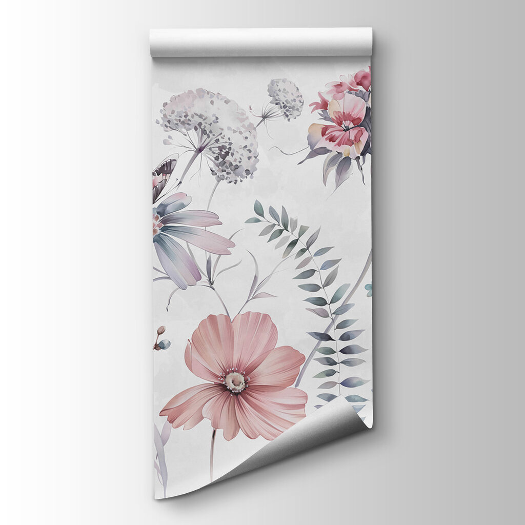 Flores silvestres con mariposa — vista del producto