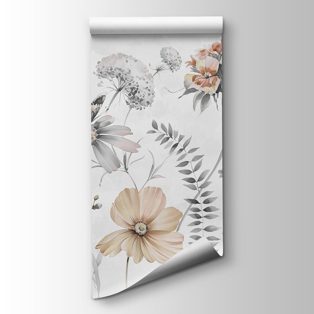 Flores silvestres con mariposa — vista del producto