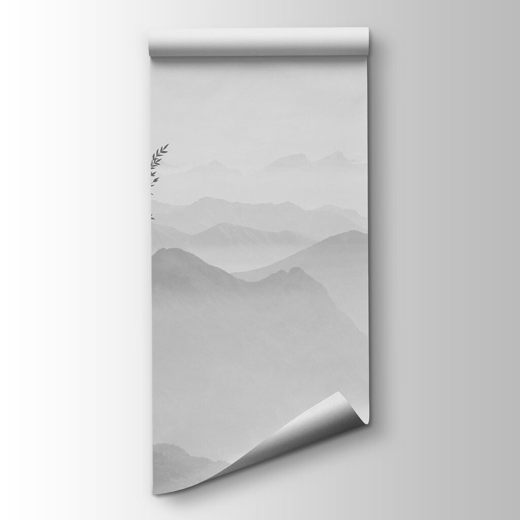 Montañas lejanas tras hierbas — vista del producto