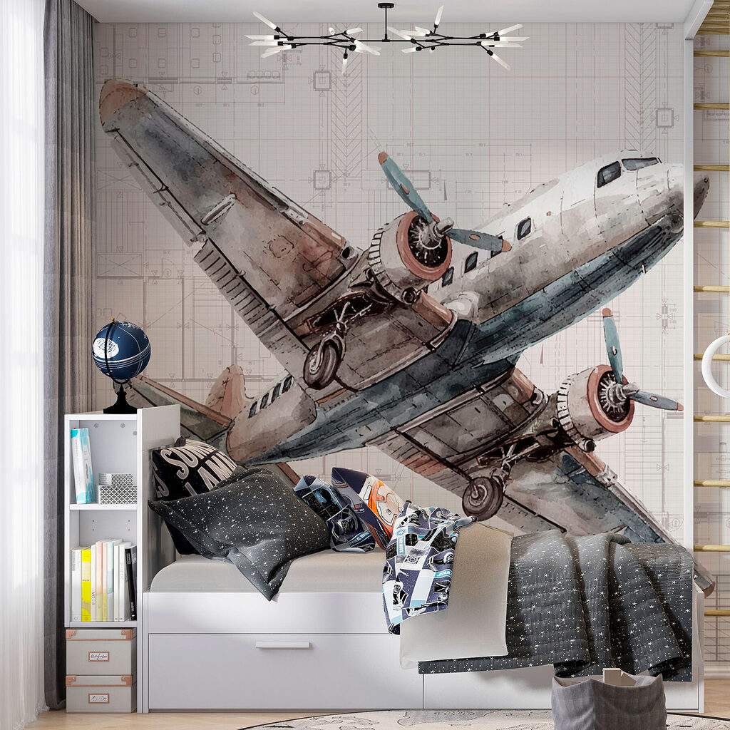 Avión antiguo en boceto — interior 2