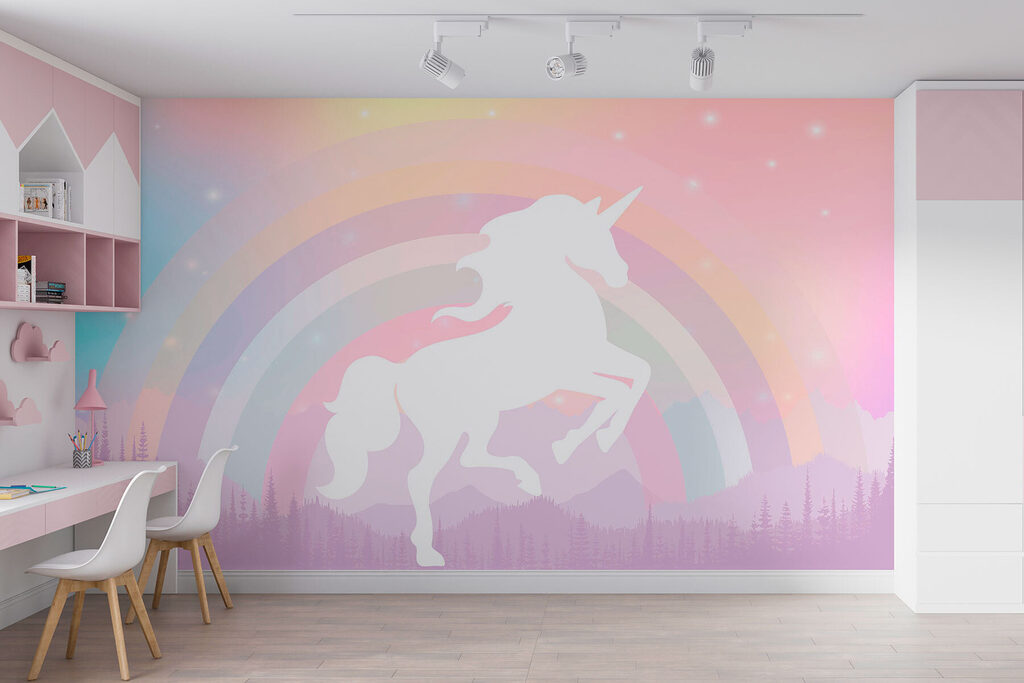 Unicornio ante un arcoíris — interior 1
