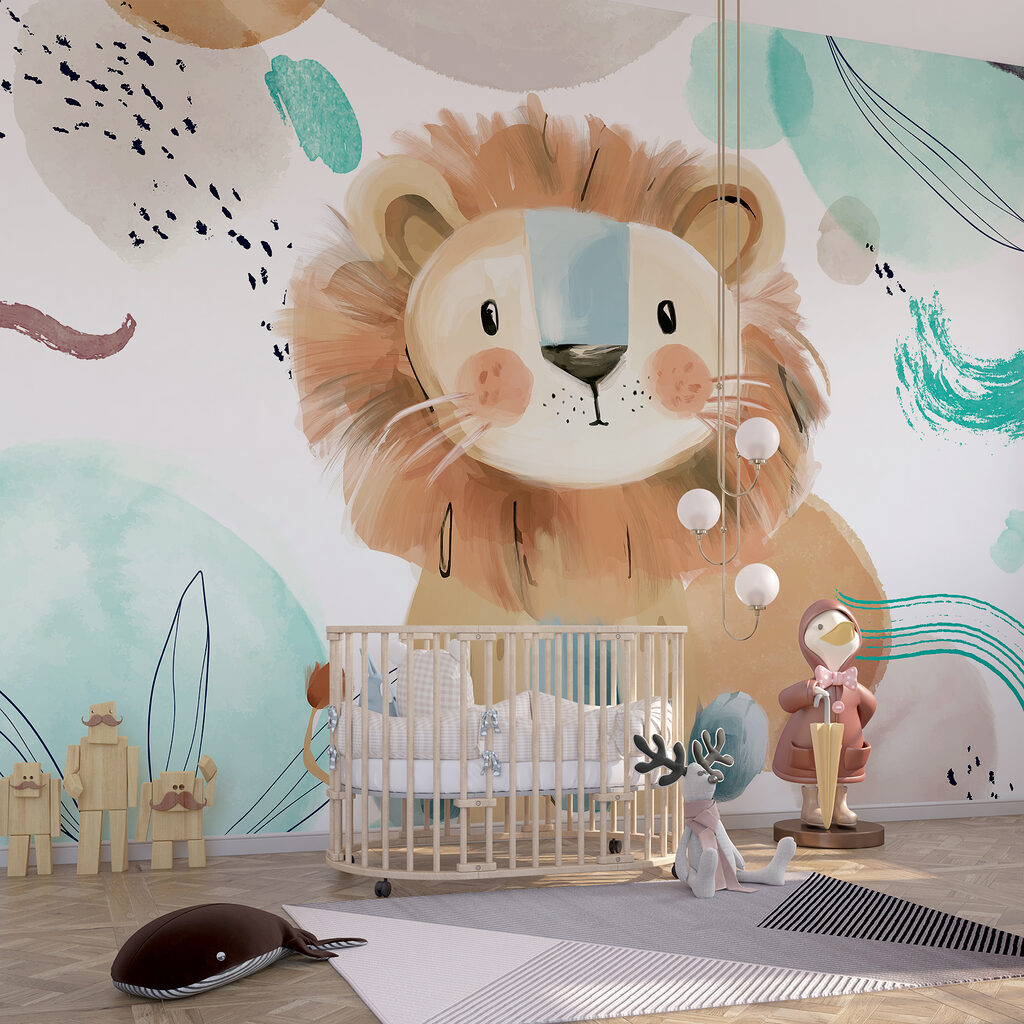 Leoncito entre trazos verdes — interior 1