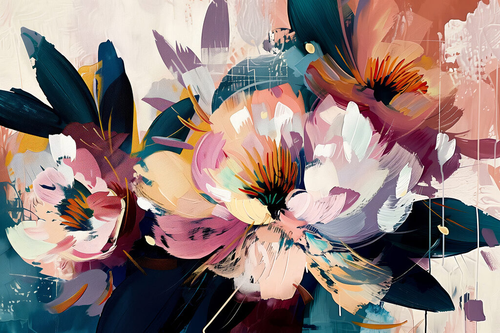 Flores en pinceladas — diseño completo