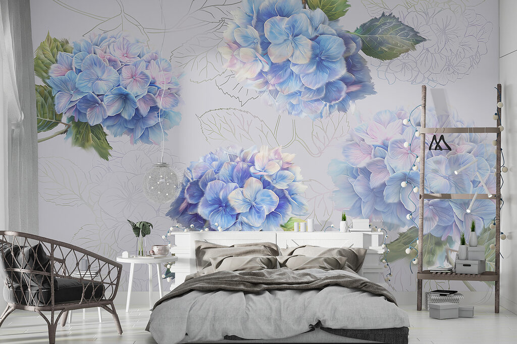 Hortensias con hojas dibujadas — interior 3