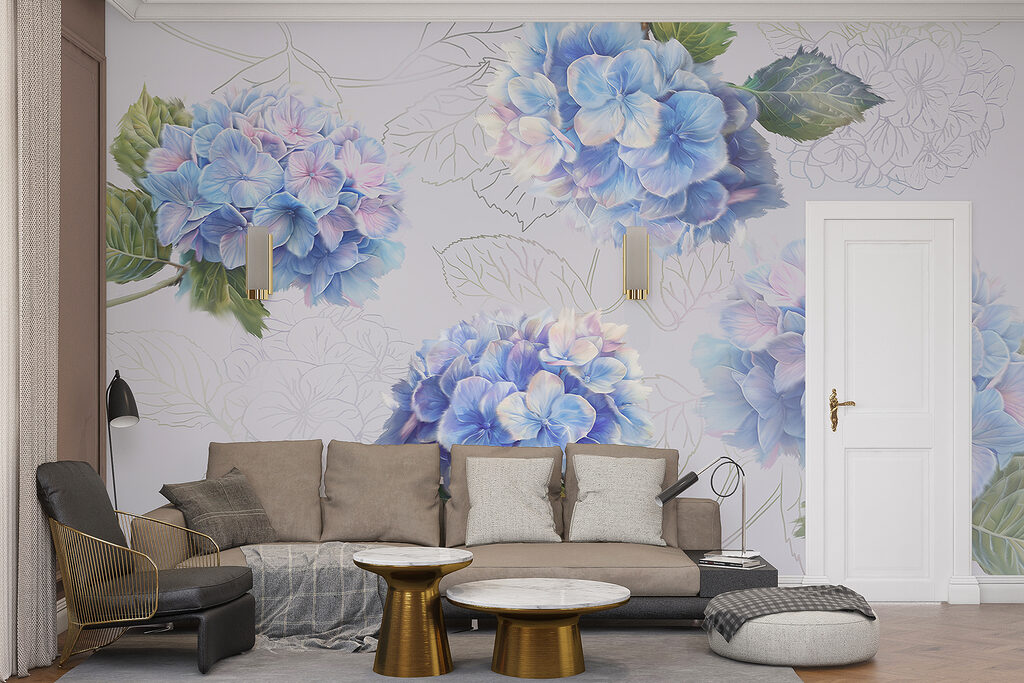 Hortensias con hojas dibujadas — interior 4