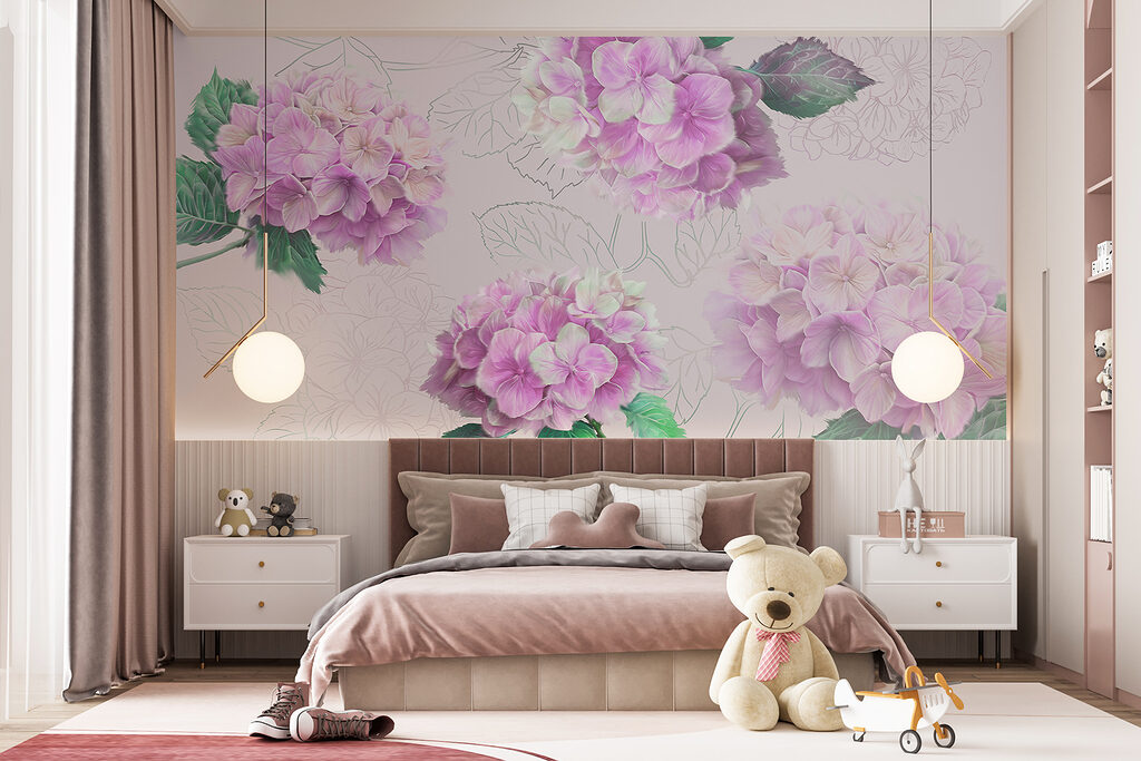 Hortensias con hojas dibujadas — interior 3