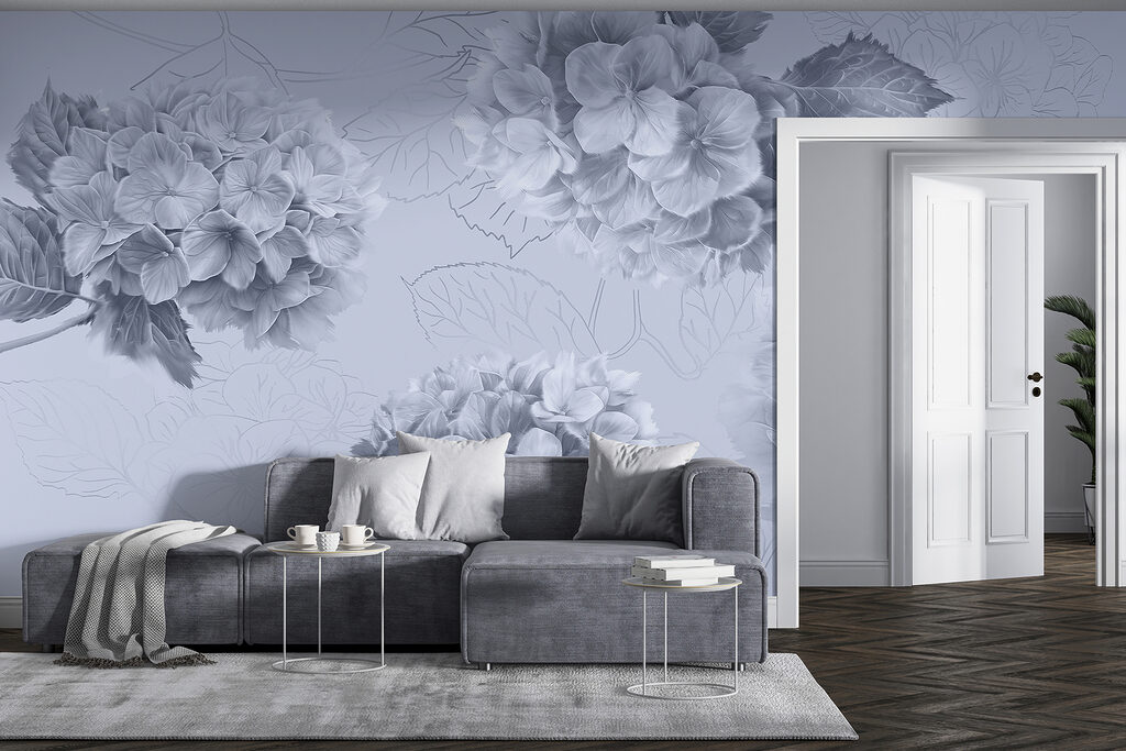 Hortensias con hojas dibujadas — interior 2