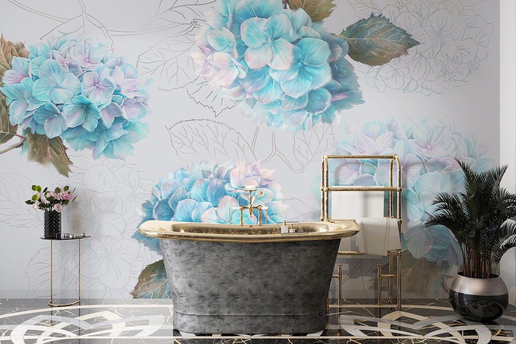 Hortensias con hojas dibujadas — interior 4