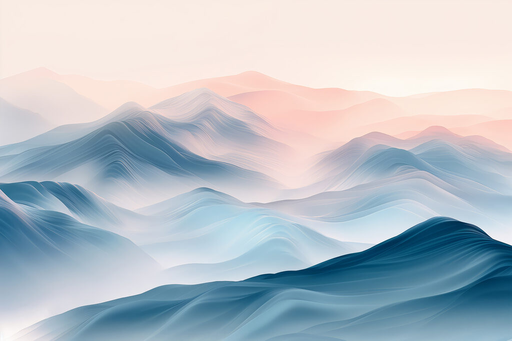 Ondas azules de montaña — diseño completo