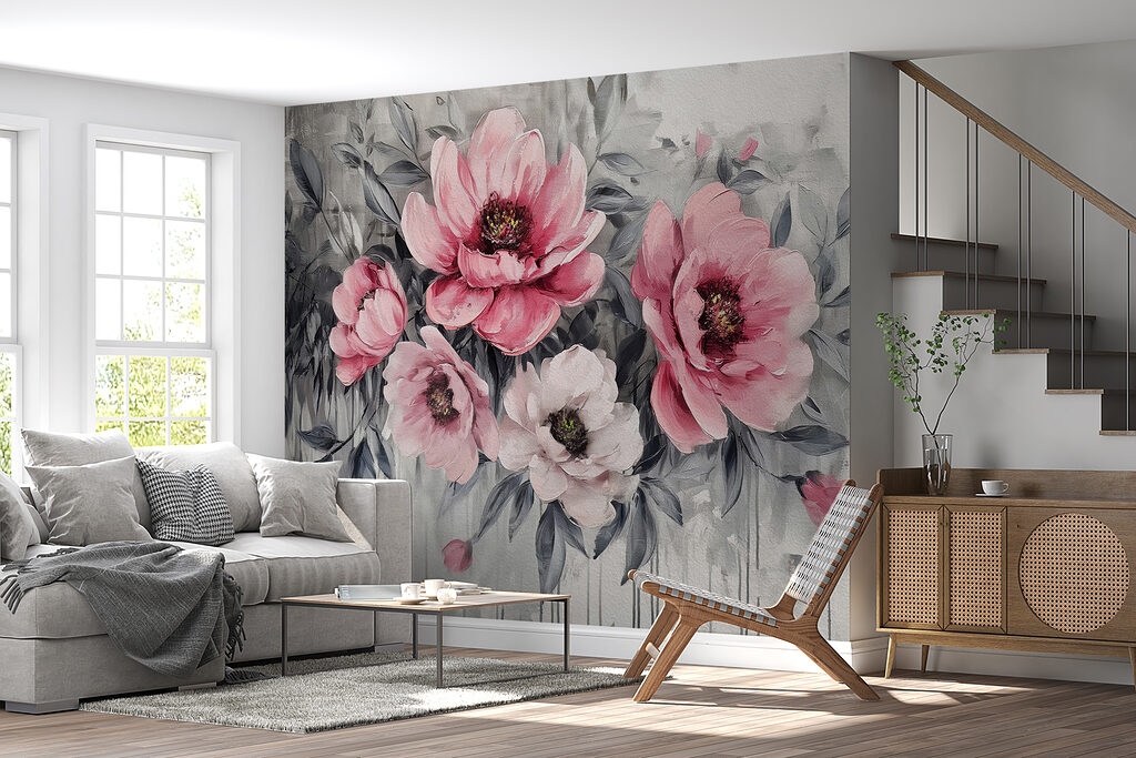 Flores sobre pintura corrida — interior 3