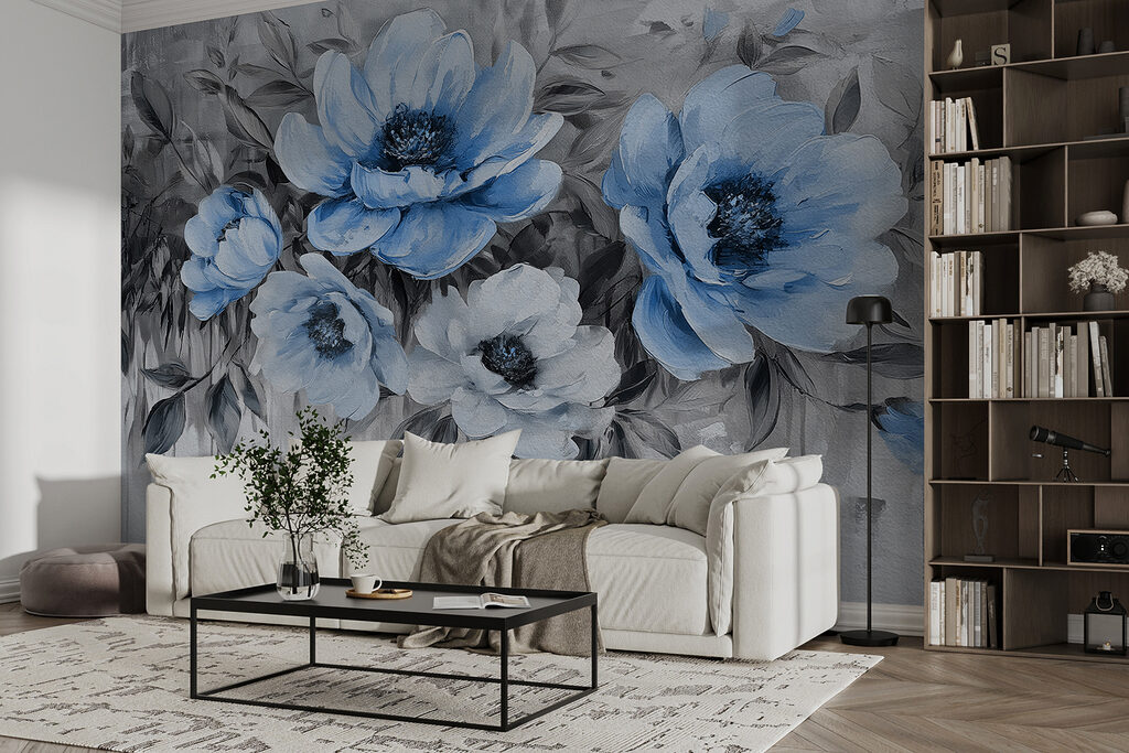 Flores sobre pintura corrida — interior 2