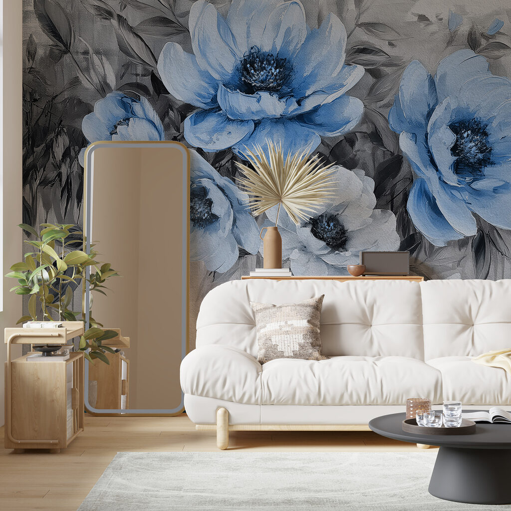 Flores sobre pintura corrida — interior 3